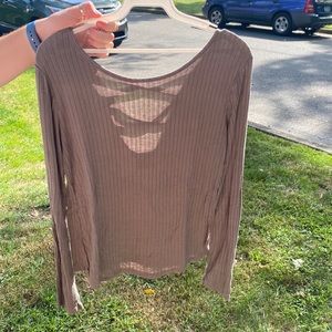 Olive green long sleeve top